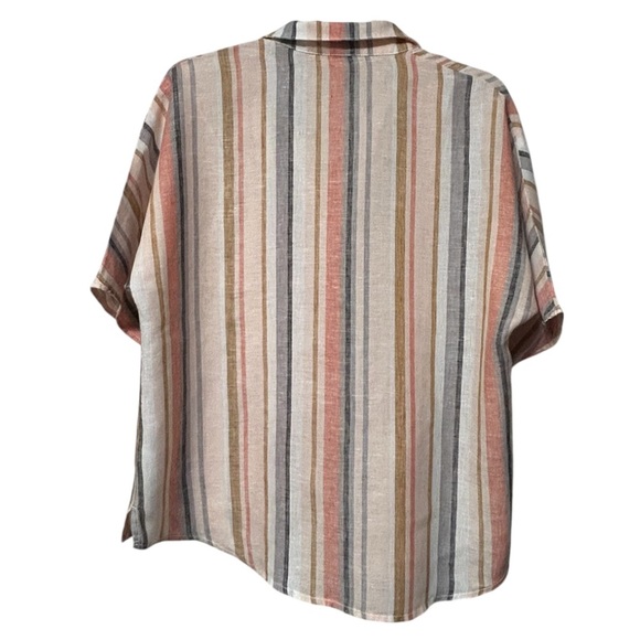 Garnet Hill 100% linen button up shirt - Picture 4 of 8